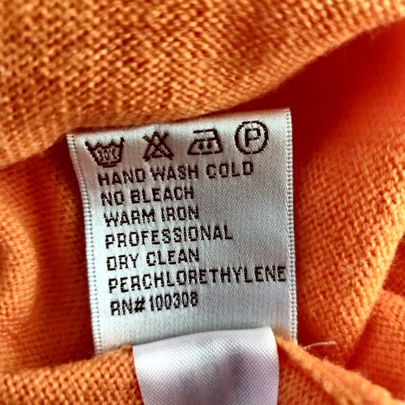 Peter Millar Mens M Orange Monarch Beach 100% Merino Wool V-Neckline Sweater - Picture 10 of 10